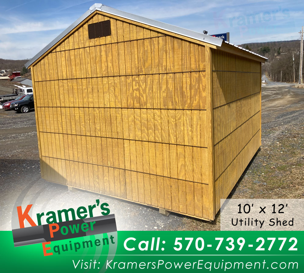 Back wall of Honey Gold Economy 10'x12' Shed