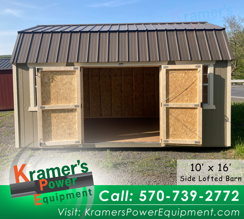Clay Side Lofted Barn with doors open