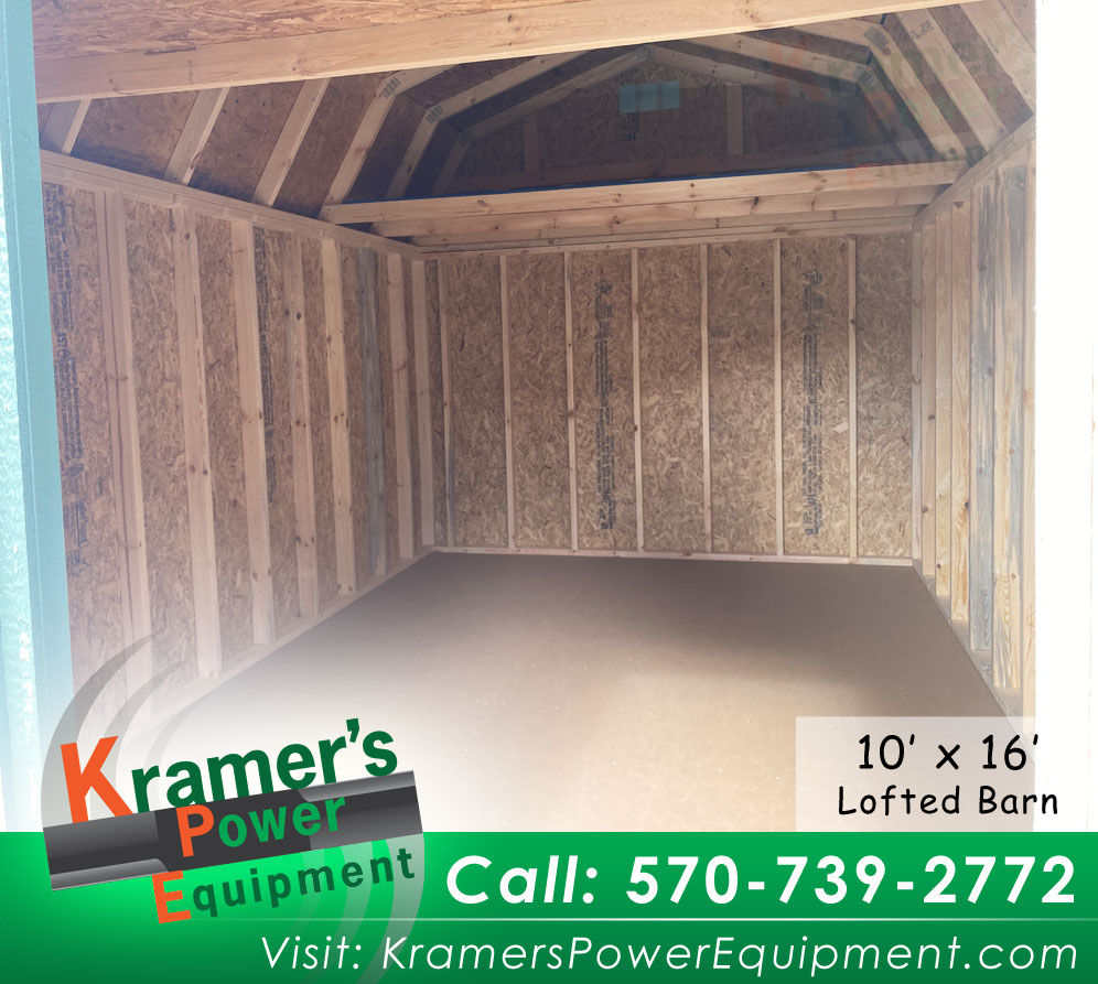 10x16 Green Lofted Storage Barn (10'x16') - Price Sale Sheet