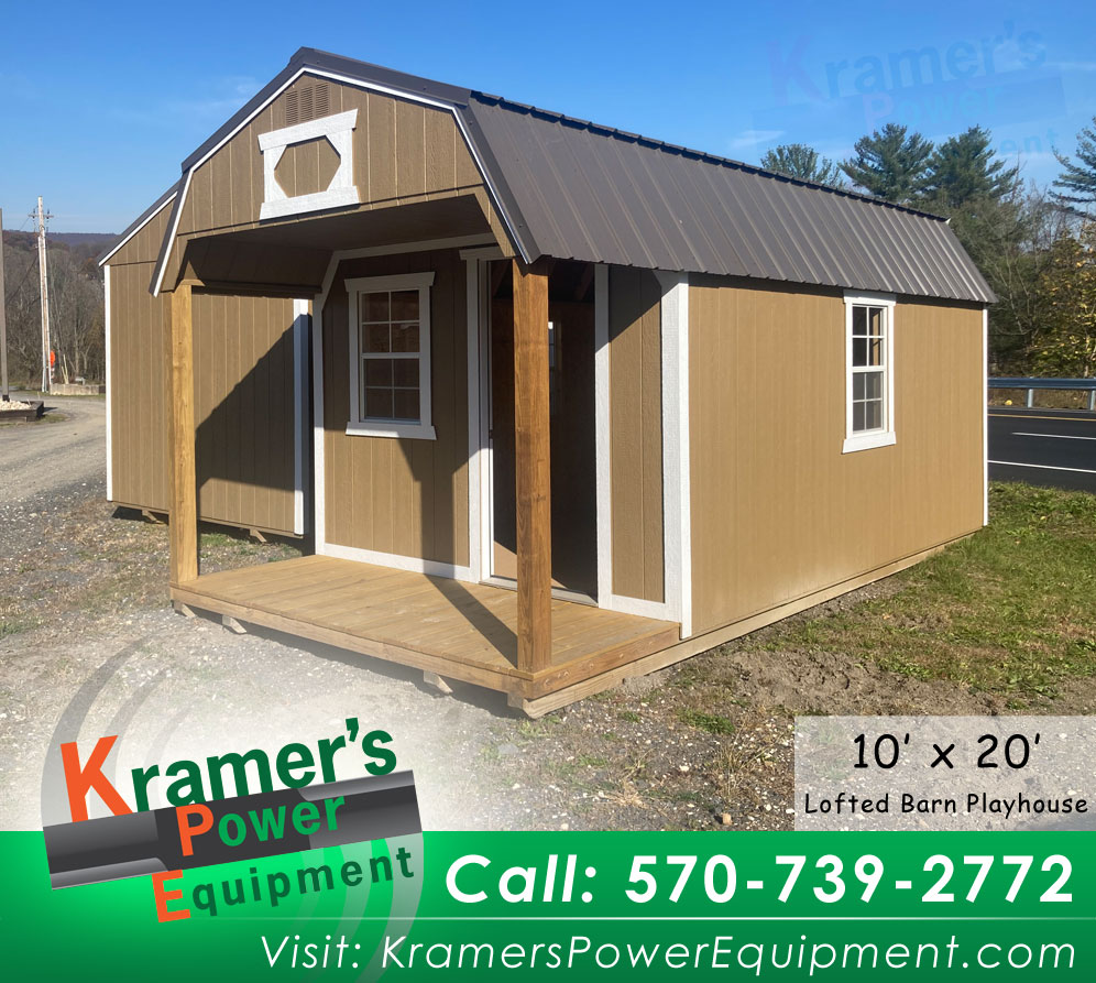 Brown Playhouse Shed (10'x20') with a Porch