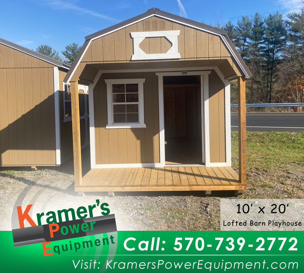 Brown Playhouse Shed (10'x20') with a Porch