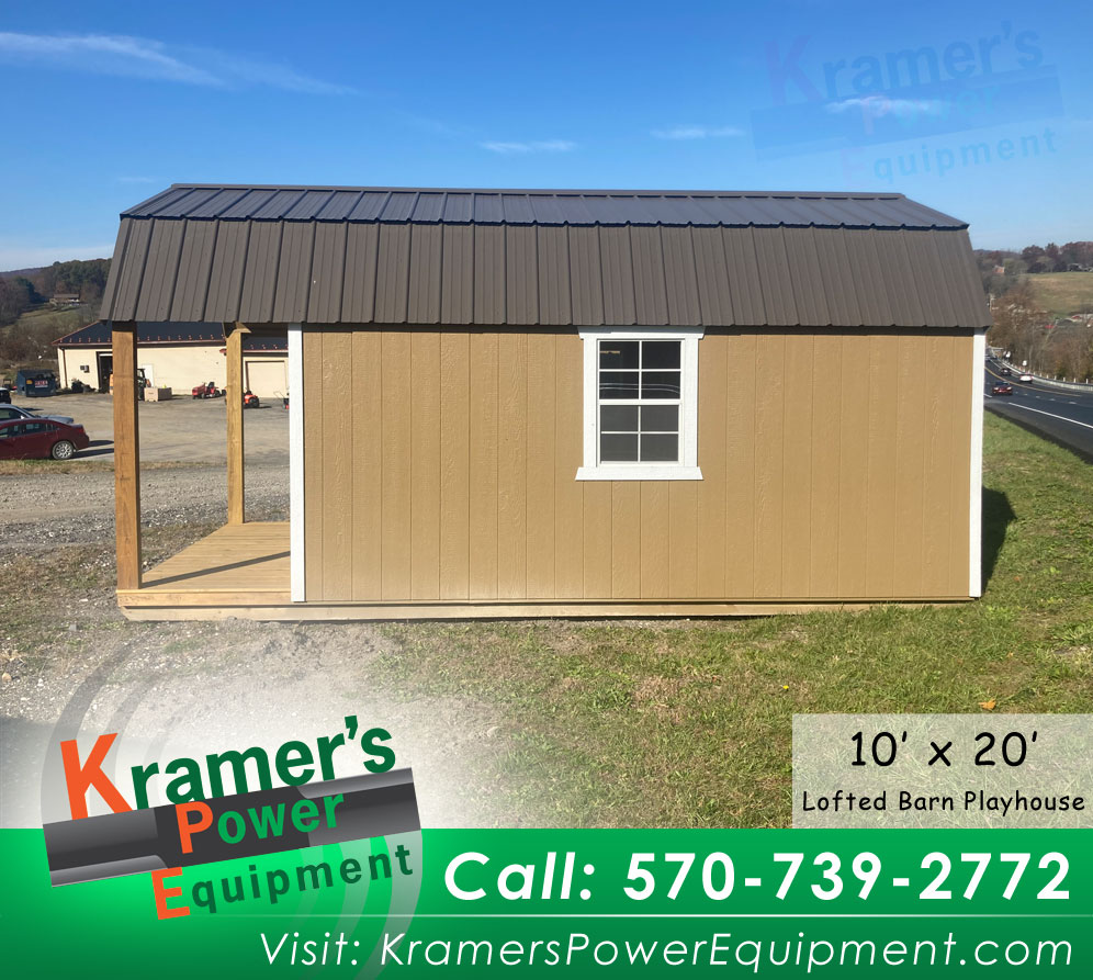 Brown Playhouse Shed (10'x20') with a Porch