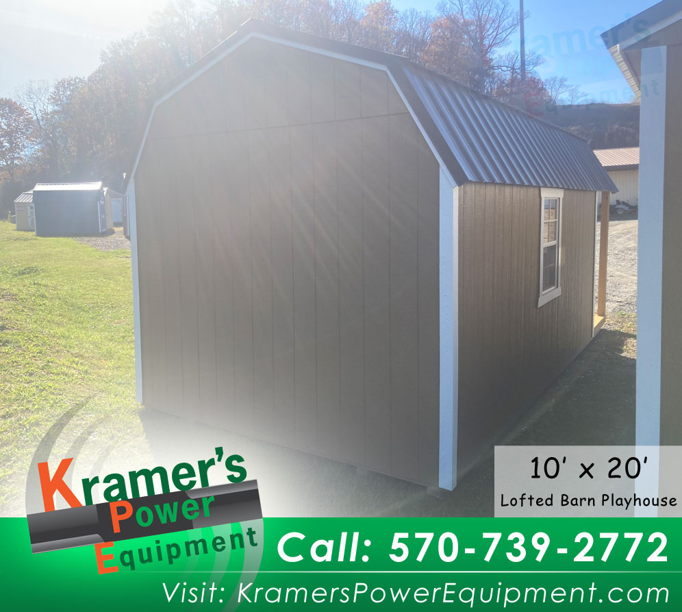 Brown Playhouse Shed (10'x20') with a Porch