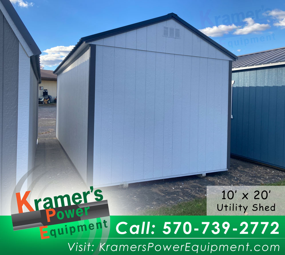Long White Utility Shed (10'x20') - Price Sale Sheet