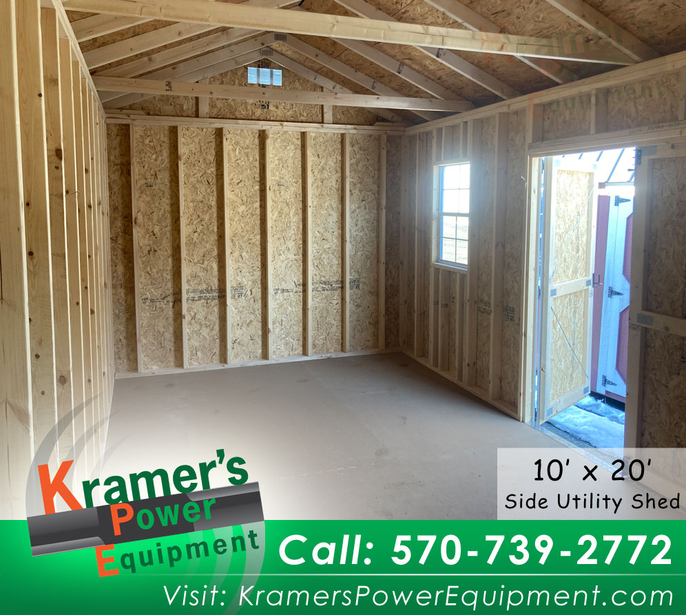 Smokey Blue Side Utility with Windows (10'x20')