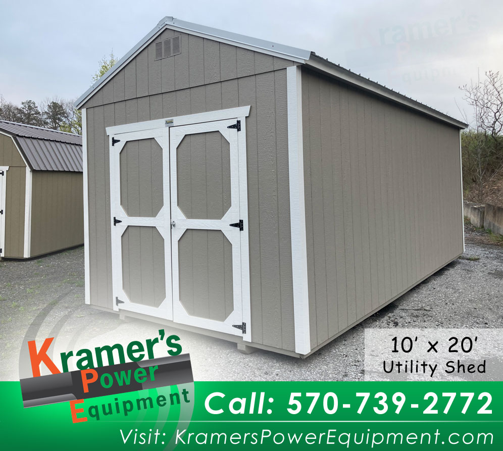 Tall Gray Utility Shed (10'x20')