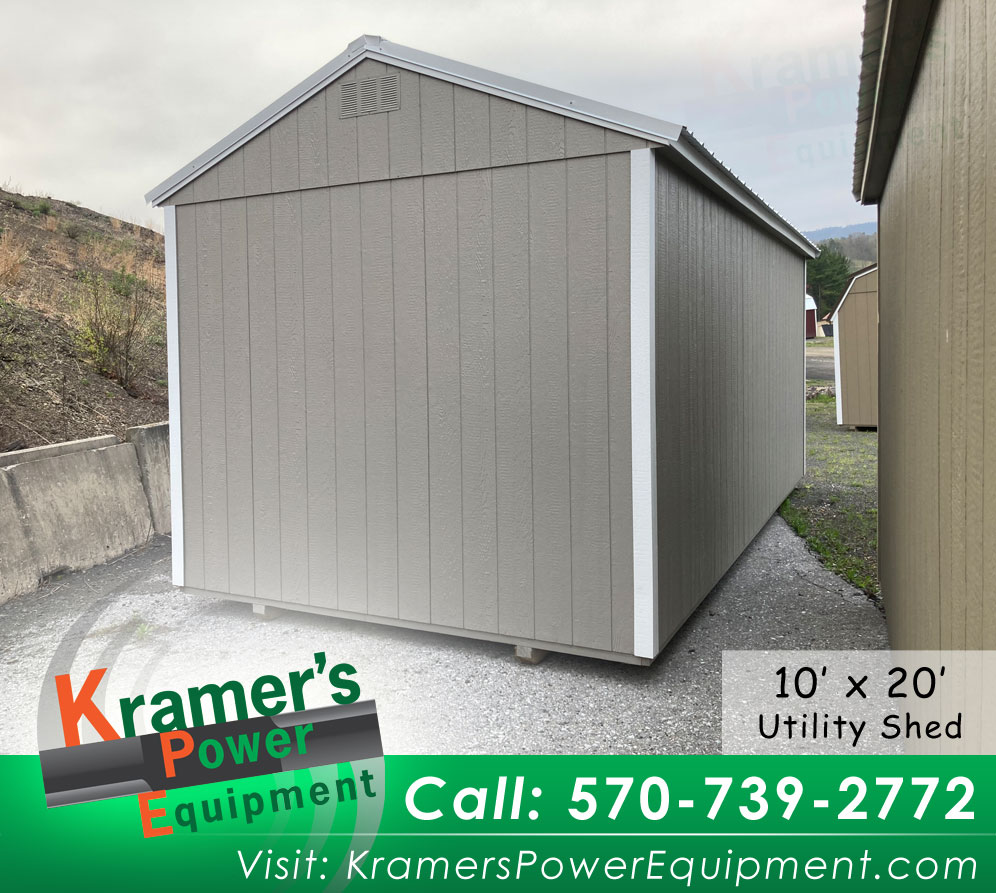 Tall Gray Utility Shed (10'x20')