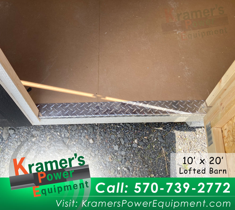 White Lofted Barn with Shelves (10'x20')