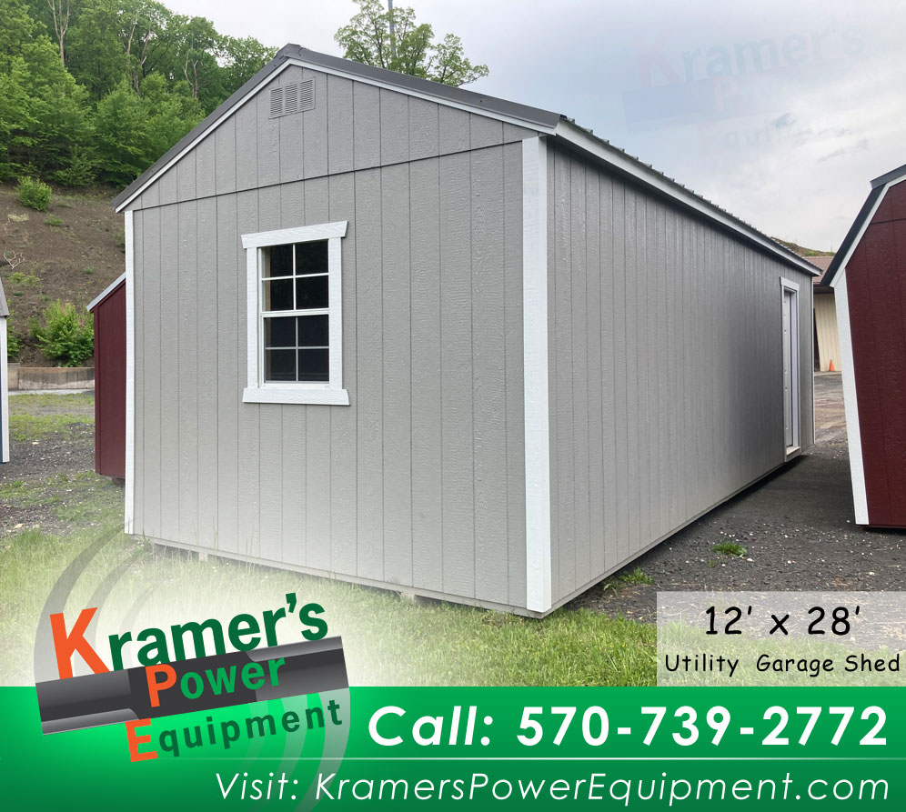 (12'x28')  Gray Garage Shed