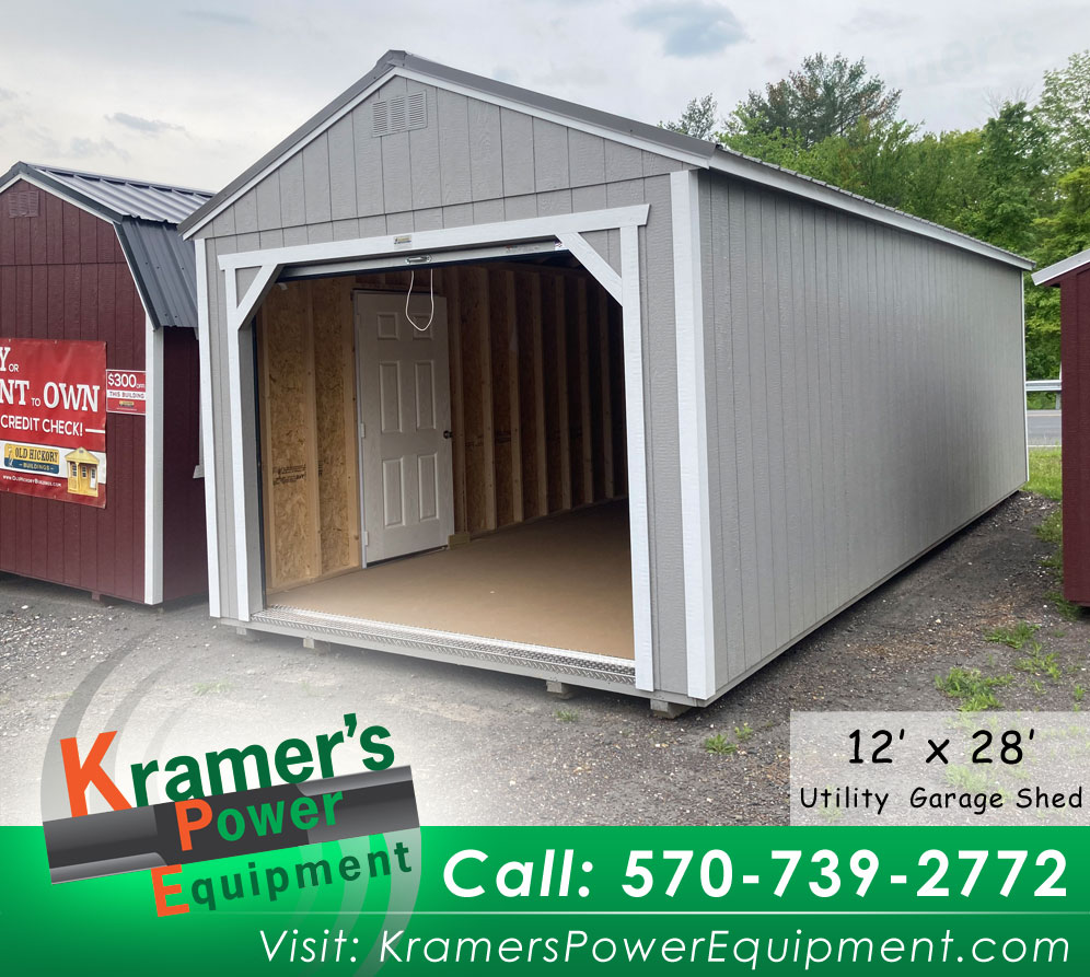 (12'x28')  Gray Garage Shed