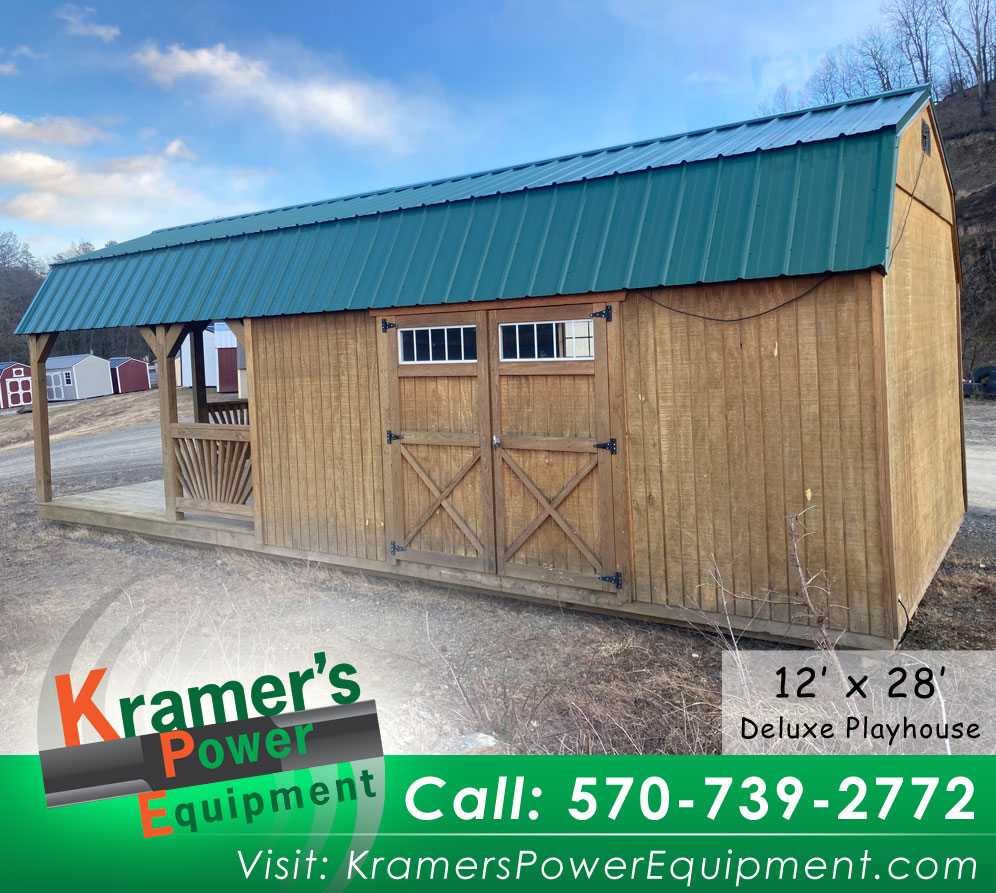 Double Doors of Repo Lofted Barn Deluxe Playhouse (12'x28')