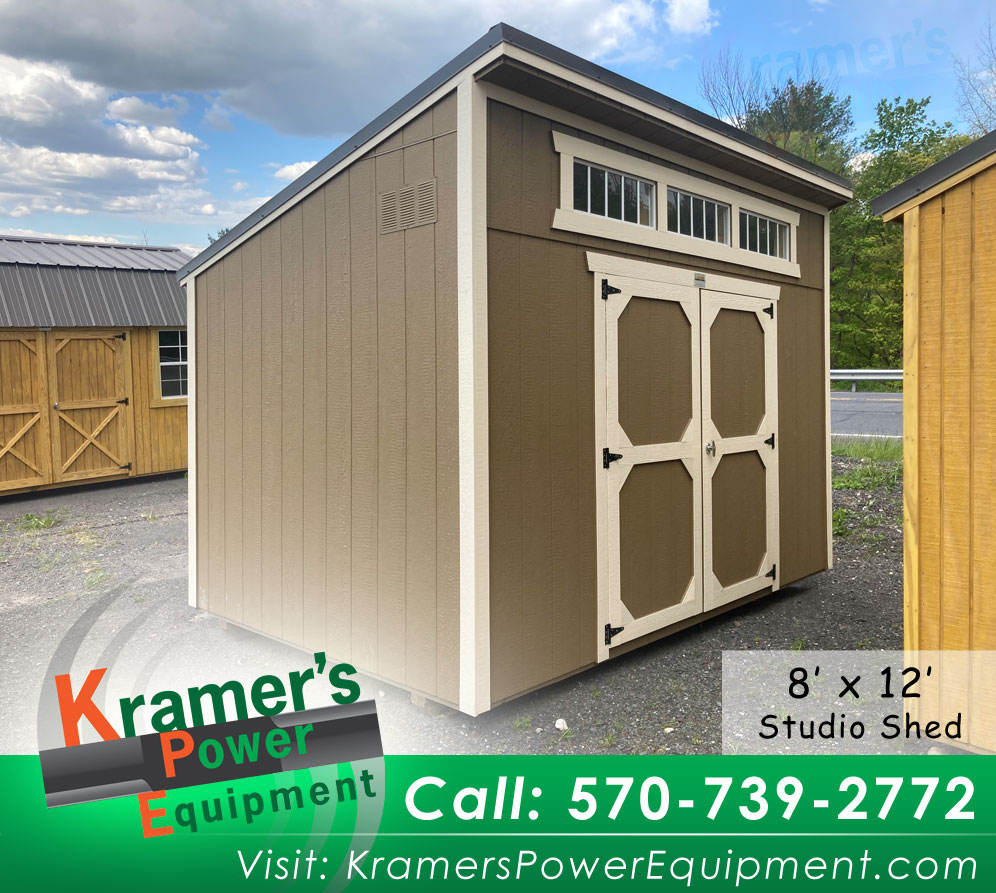 8'x12' Studio Single Roof Pitch Shed with Windows