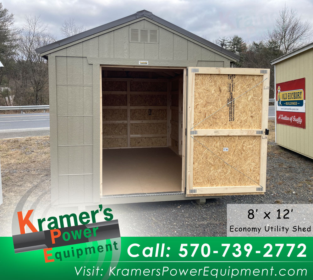Best Price Utility Shed (8' x 12') with four foot door open