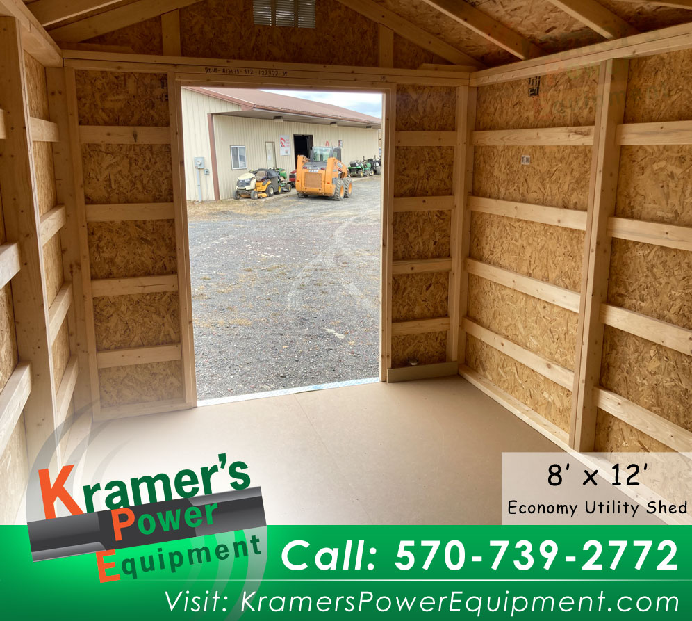 Looking Out Best Price Utility Shed (8' x 12') from the inside
