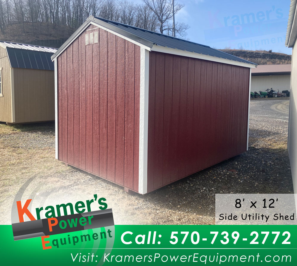 Back of Utility Shed With Red Paint (8'x12')
