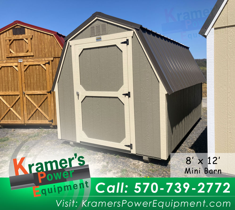 Clay Barn Shed with Single Four Foot Door 8x12