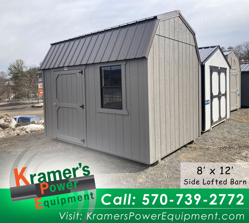 Gray Side Lofted Barn with Window (8'x12') - Price Sale Sheet