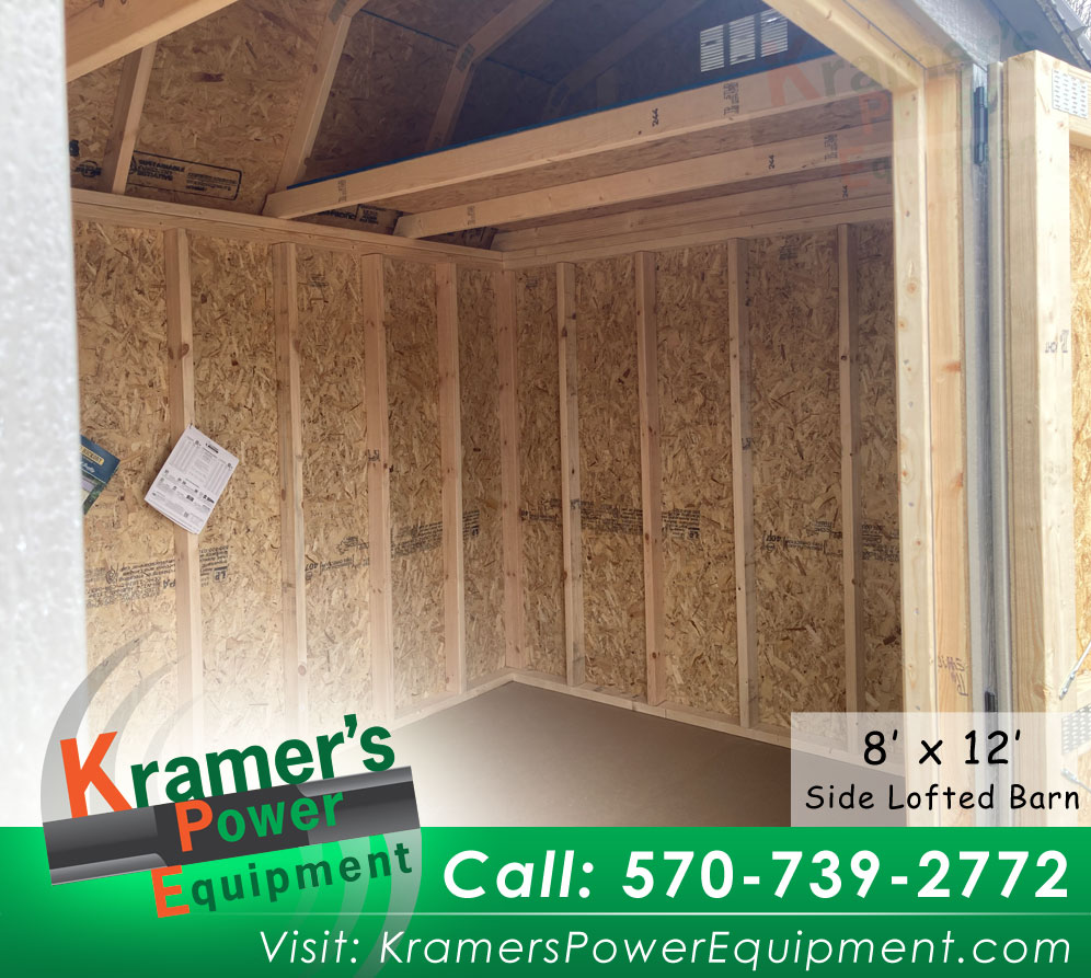 Gray Side Lofted Barn with Window (8'x12') - Price Sale Sheet