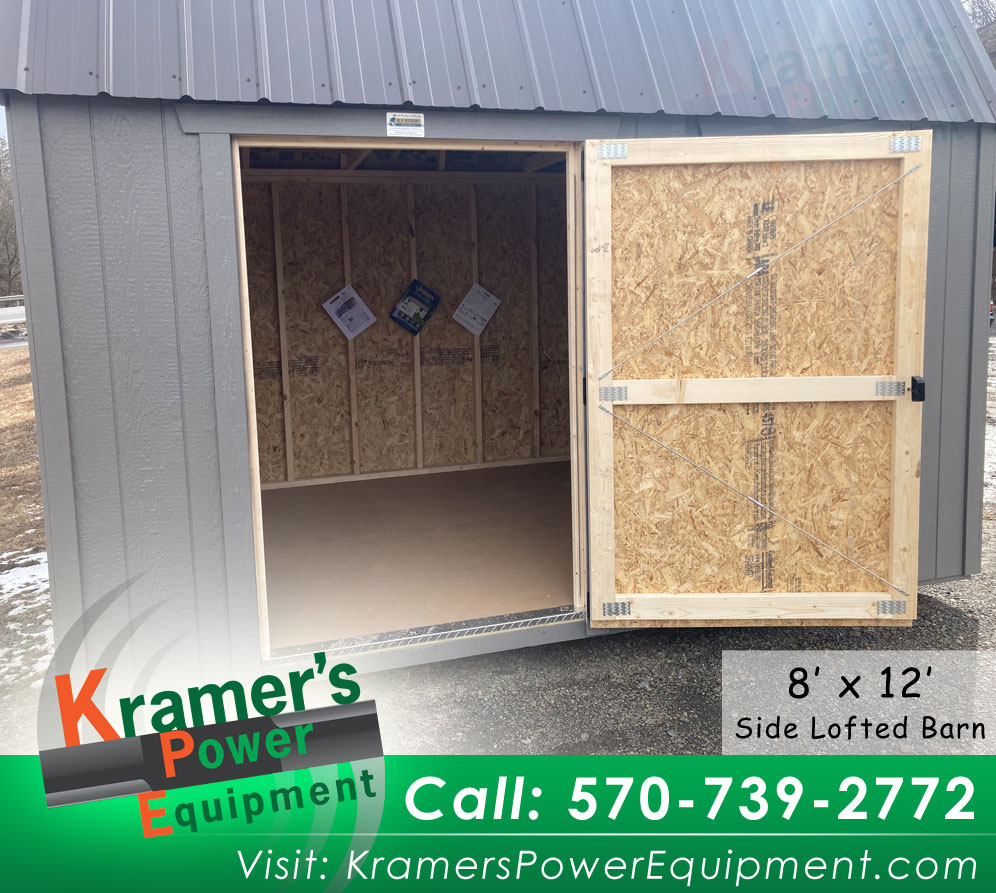 Gray Side Lofted Barn with Window (8'x12') - Price Sale Sheet