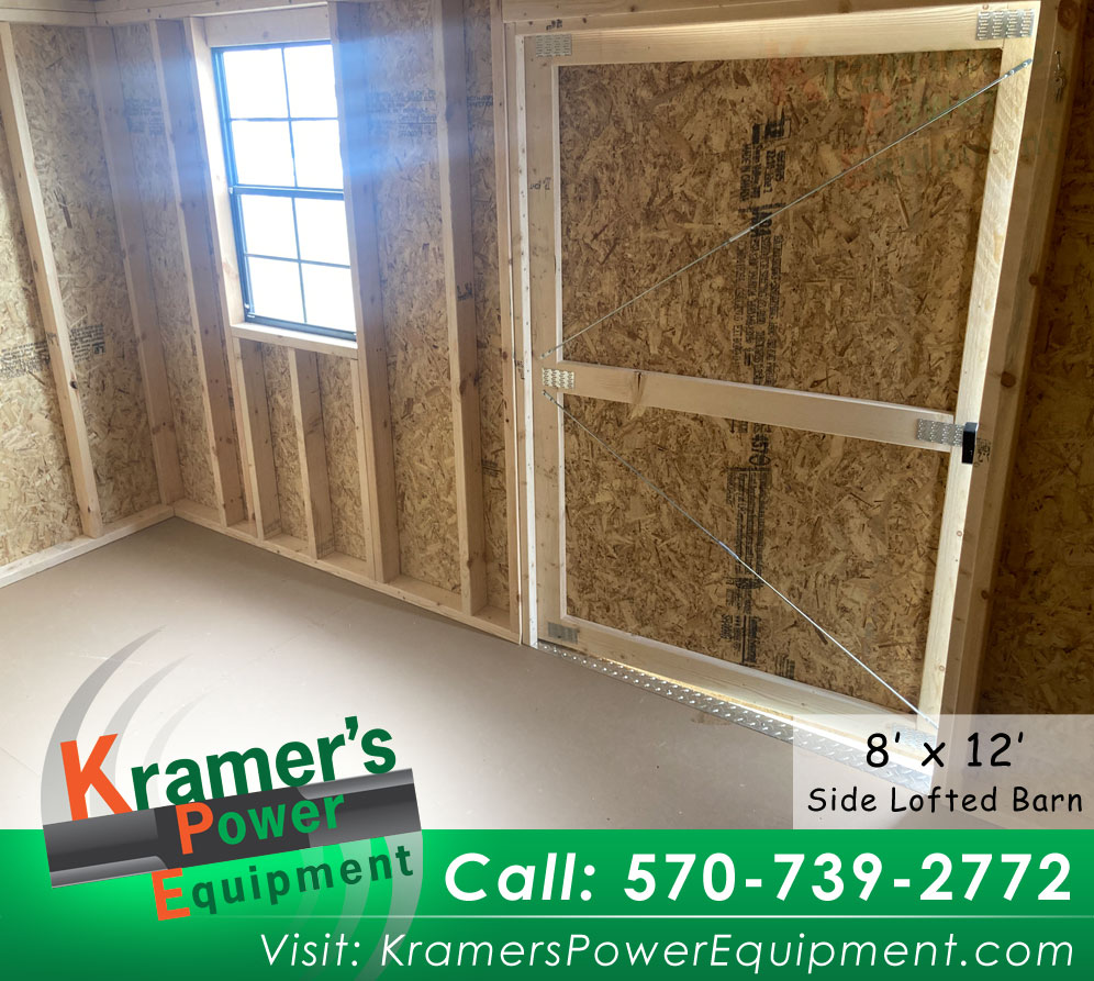 Gray Side Lofted Barn with Window (8'x12') - Price Sale Sheet