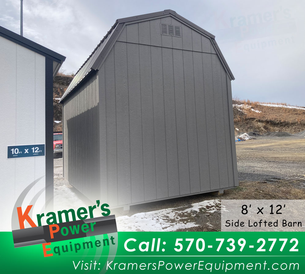 Gray Side Lofted Barn with Window (8'x12') - Price Sale Sheet