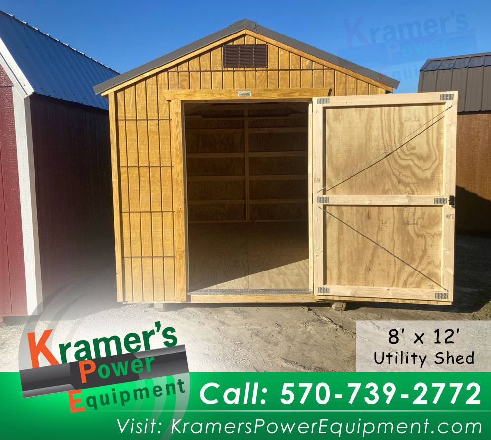 Economy 8'x12' Honey Gold Utility Shed with 4 foot door