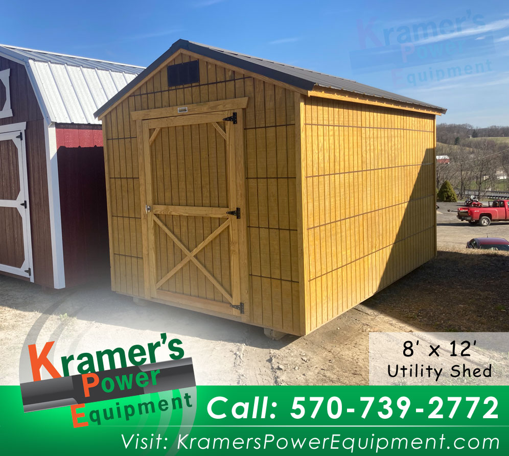Economy 8'x12' Honey Gold Utility Shed with 4 foot door
