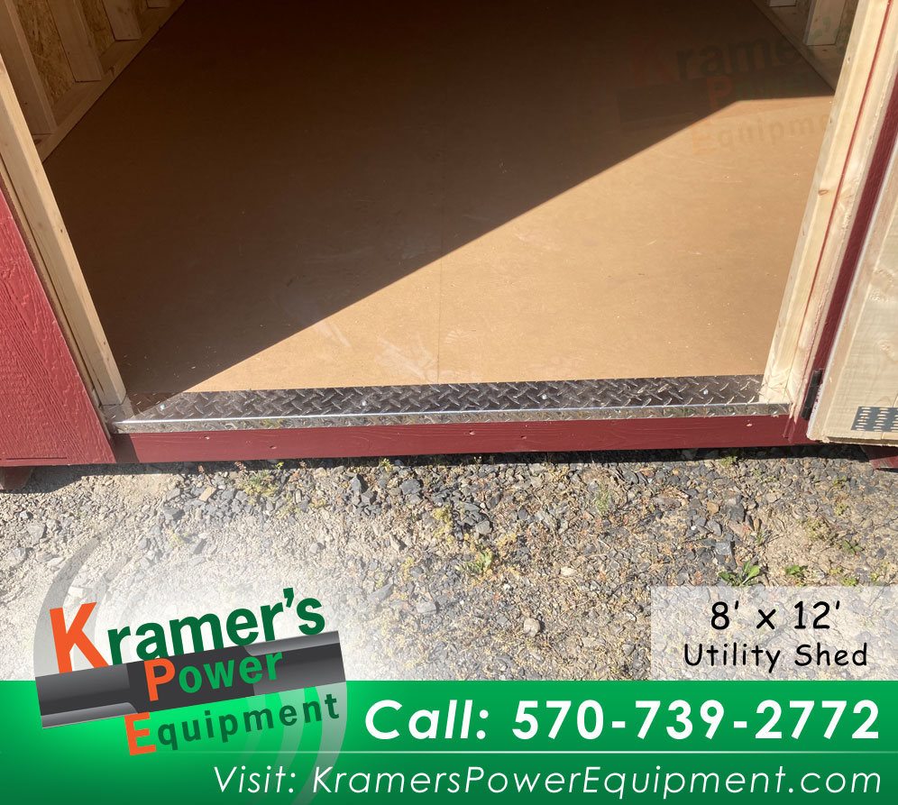 Diamond Plate at entrance | Red Shed (8'x12')