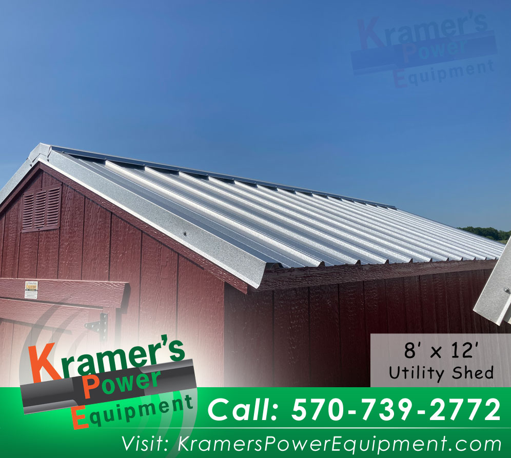 Silver Metal Shed Roof | Red Shed (8'x12')