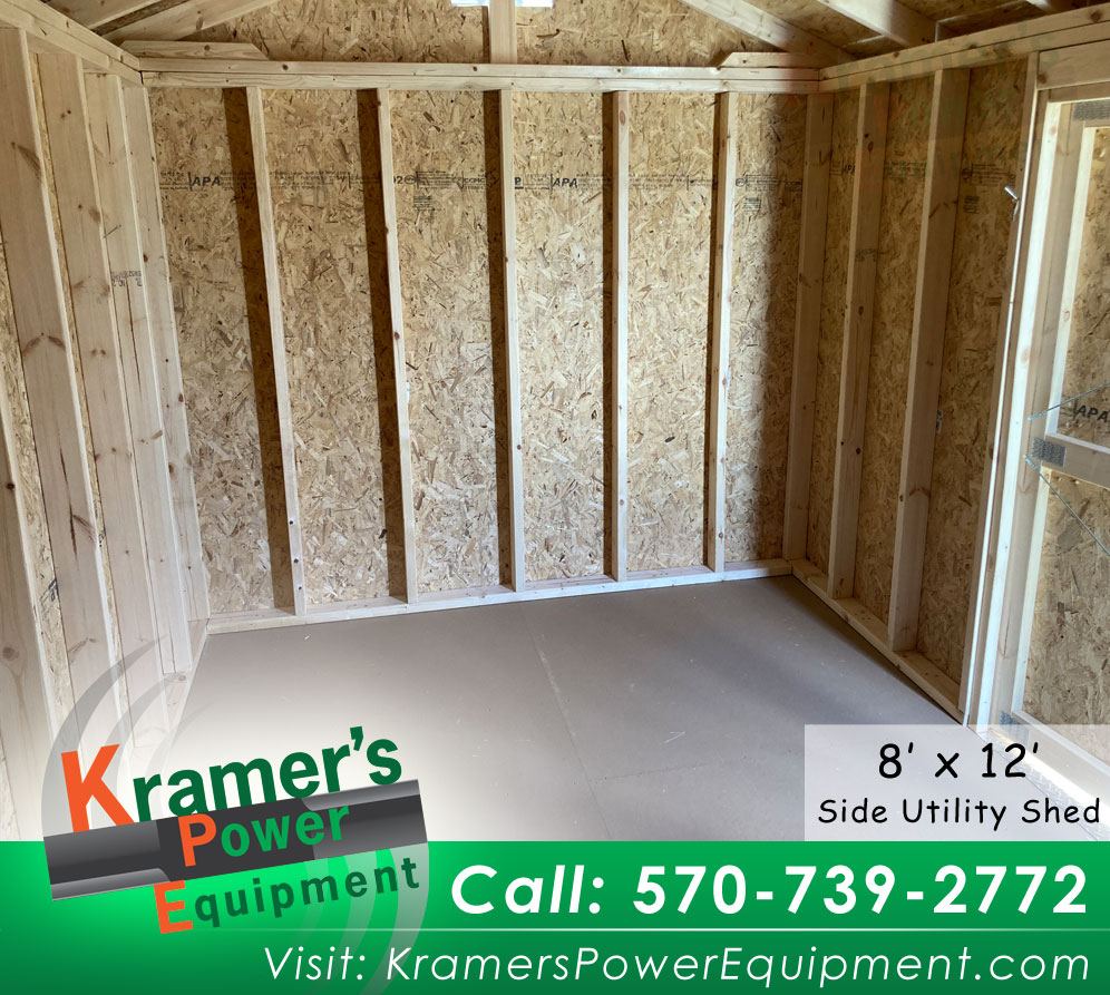 8'x12' White Side Door Shed