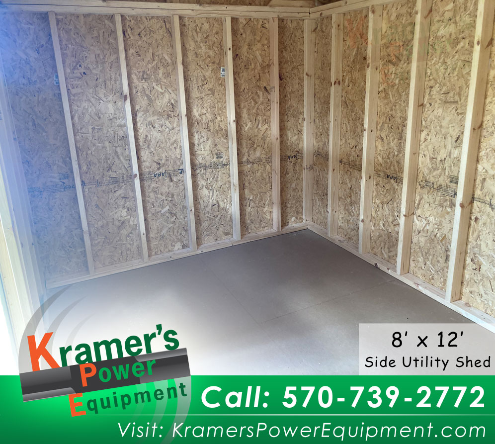 8'x12' White Side Door Shed