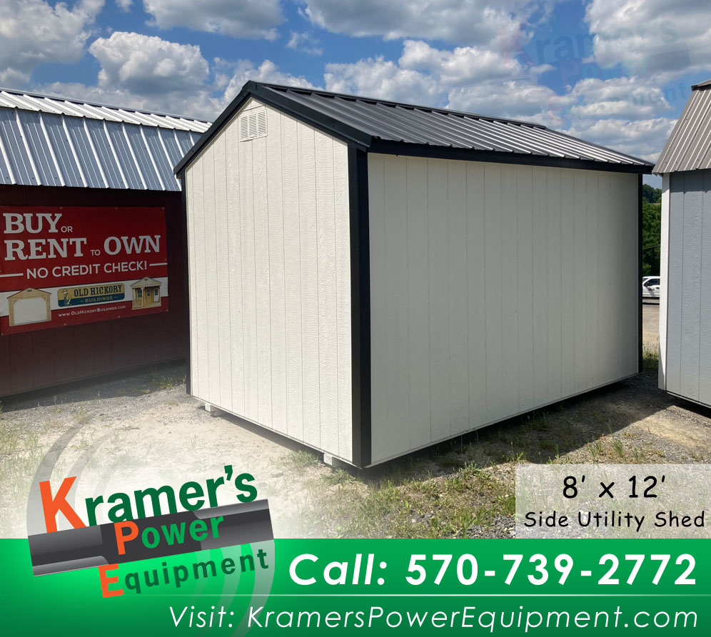8'x12' White Side Door Shed