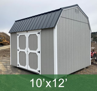 10x12 Side Lofted Barn Gap Gray Siding