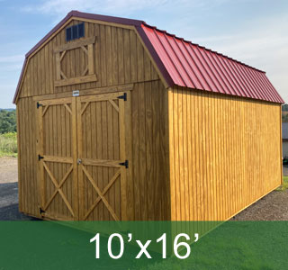10x16 Old Hickory Buildings Honey Gold Red Rustic Metal Roof Storage Shed