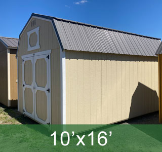 10x16 Old Hickory Shed Beige Lofted Barn Outdoor Storage
