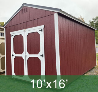 10x16 Pinnacle Red Utility Shed