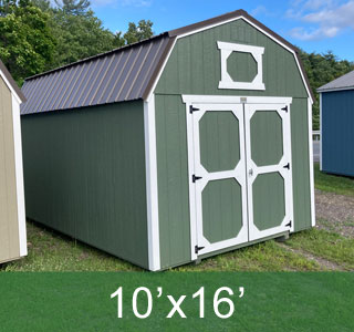 Green Lofted Storage Barn 10x16