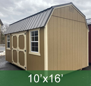 Shed with Double Doors and Windows on each side on door, color buckskin