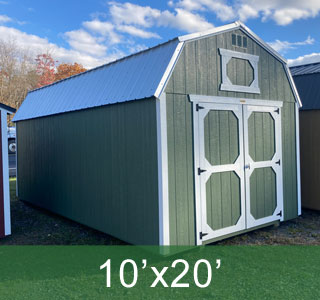 Green Lofted Barn Shed 10x20