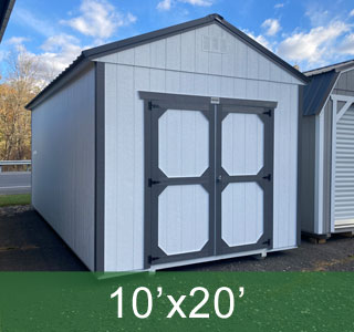 Long White Utility Shed 10x20