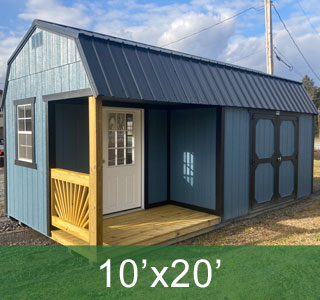 Storage Unit with Side Porch - Blue Shed