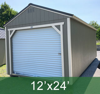 12x24 Garage Shed with Clay Siding