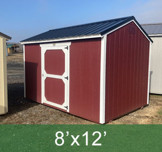 8x12 Utility Shed With Red Paint