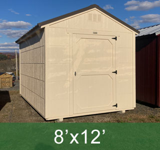 Navajo White Shed (8' x 12') with 4 Foot Door